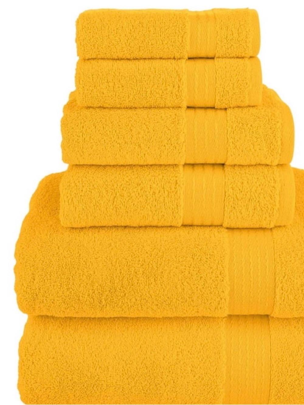 Plush Cotton Bath Towel Set - Yellow